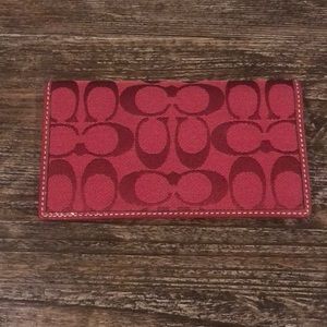 Coach burgundy check holder